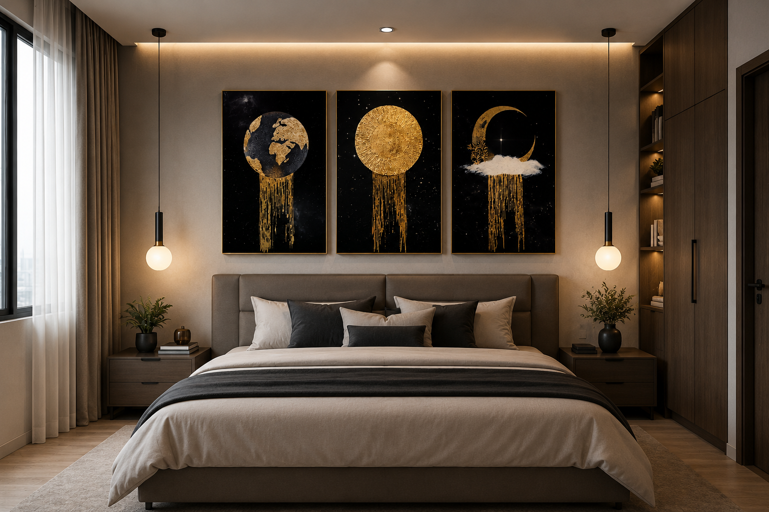 3 Set Earth Moon Sun